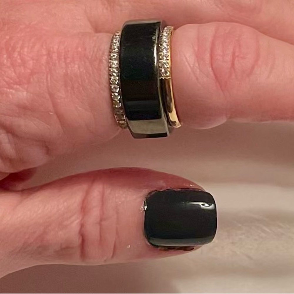 For Oura ring: 2 pack gold plated stacking rings w/ CZ for  gen. 3/4 (Size 9)
